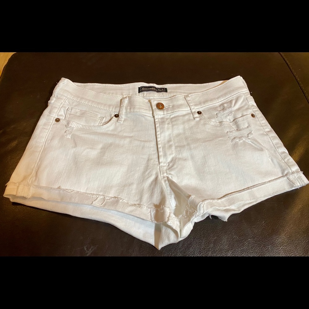 A&F White Denim Shorts